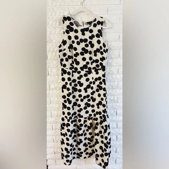 Who What Wear Black and Cream Midi Sundress - Picture 2 of 5